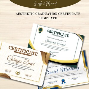 Graduation Certificate Template Bundle Instant Download, Diploma ...