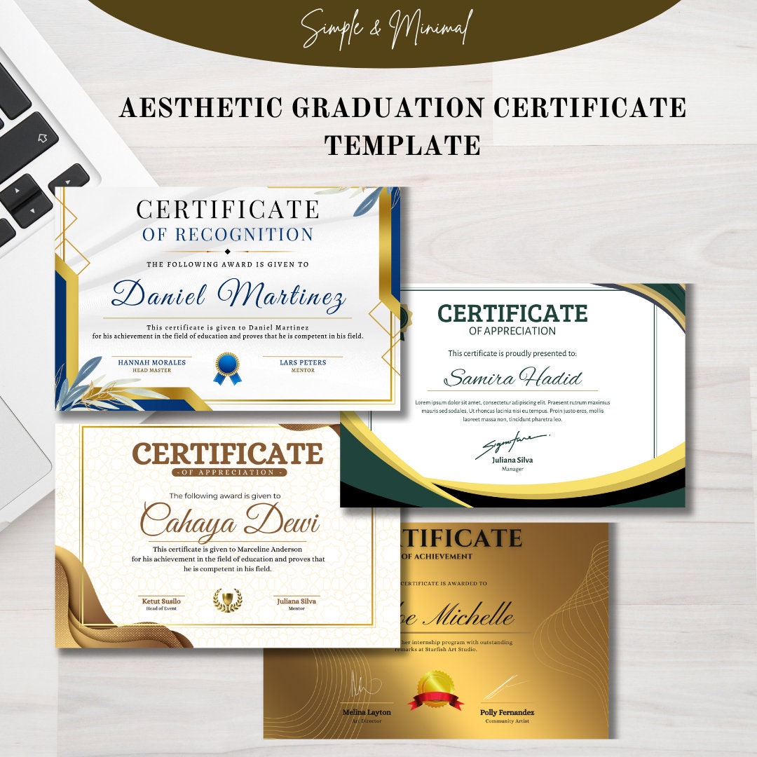 Graduation Certificate Template Bundle Instant Download, Diploma ...