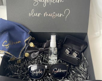 Personalized Best Man Box for Men - Isimli Sagdic Hediye Kutusu - JGA - Maid of Honor