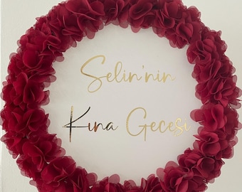 Henna Tambourine personalisiert - Isimli Kina Tefi - Nedime Tefi - Braut Tambourine - Bride Tamburin