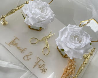 Personalized acrylic tray with gold handles - Kiz Isteme, Söz Tepsi - Isimli Tepsi - Acrylic glass tray for engagement - Ring tray