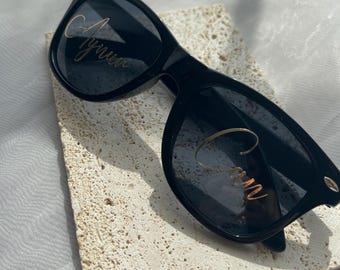 Personalized Groom Sunglasses - Bachelor Party Accessories - Wedding - Glasses with Name, Black
