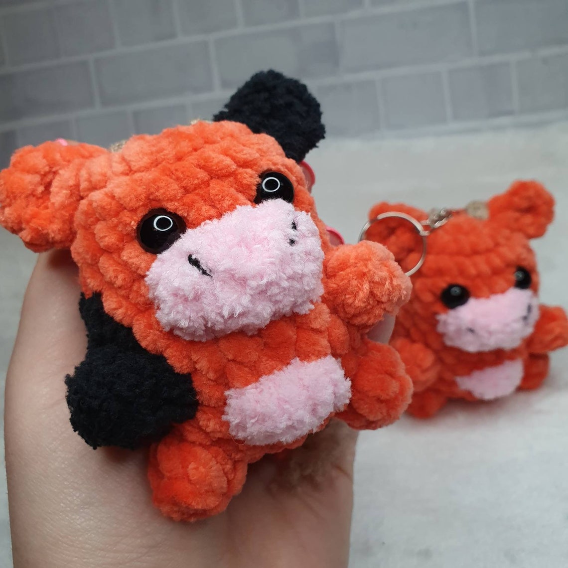 Crochet COW KEYCHAIN cute amigurumi plush cute accessorie Etsy