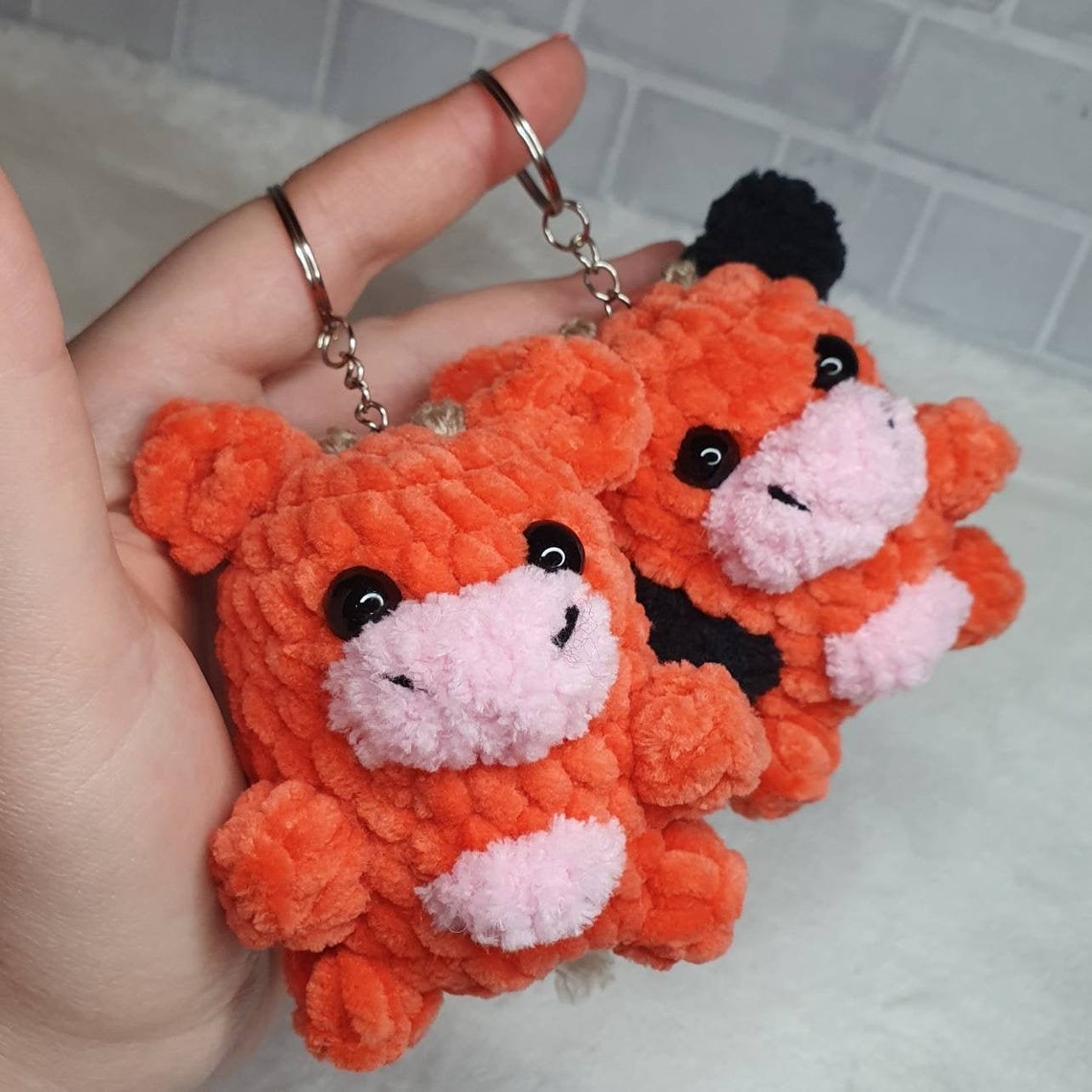 Crochet COW KEYCHAIN cute amigurumi plush cute accessorie Etsy