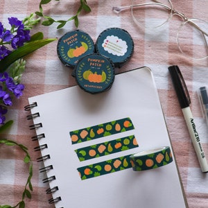 Pumpkin Patch Washi Tape // Cute Autumn Cottage Core Sticker Tape // Gift Wrapping // Bullet Journalling Decorative Tape