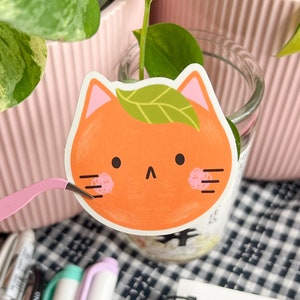 Orange Cat // Glossy Vinyl Sticker // Hand Drawn Illustration