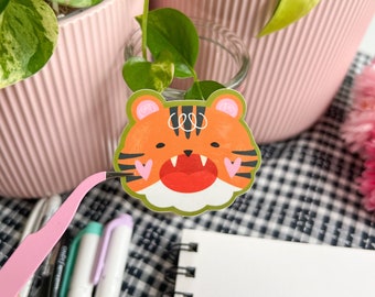 Roaring Tiger // Glossy Vinyl Sticker // Hand Drawn Illustration