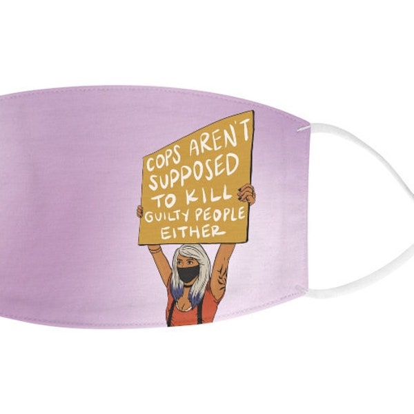 Adjustable Face Mask - Cops Aren't Supposed to Kill Guilty People Either | Cotton Candy Tie Dye Purple BLM Black Lives Matter ACAB Facemask