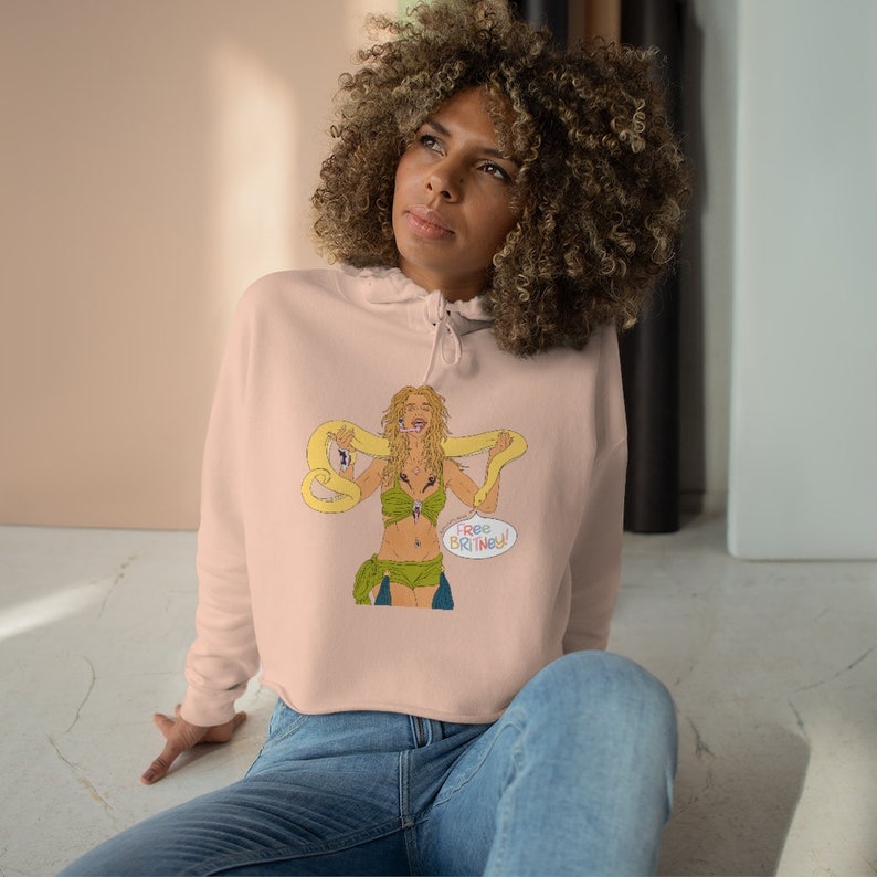 Free Britney Cropped Hoodie Britney Spears Pop Culture Female Icon Pop Star Music Slave For U You Snake #freebritney