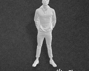 Benjamin - Figure of a Male Standing wearing rolled up jeans and a hoodie