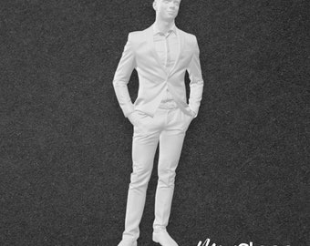 Sebastian - Figure of Business Man wearing a suit with his hands in his pockets.