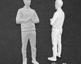 Leo - Scale Model Box Unpainted Figure of a Male Standing with Hands Clasped Together