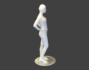 Scale Model Box Unpainted Figure of Woman Standing in Sports Clothing Stretching