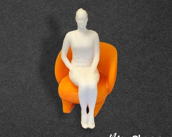 Elizabeth - Scale Model Box Unpainted Figure of Woman Sitting with One Hand on Knee