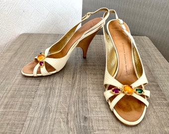 Escarpins Giuseppe Zanotti Design En Peau Serpent - Noir & Gris Clair - Taille 38/39.5