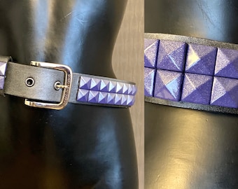 Vintage 1960s Purple Belt With Brass Buckle / 60s Mod Cinch  display picture 2