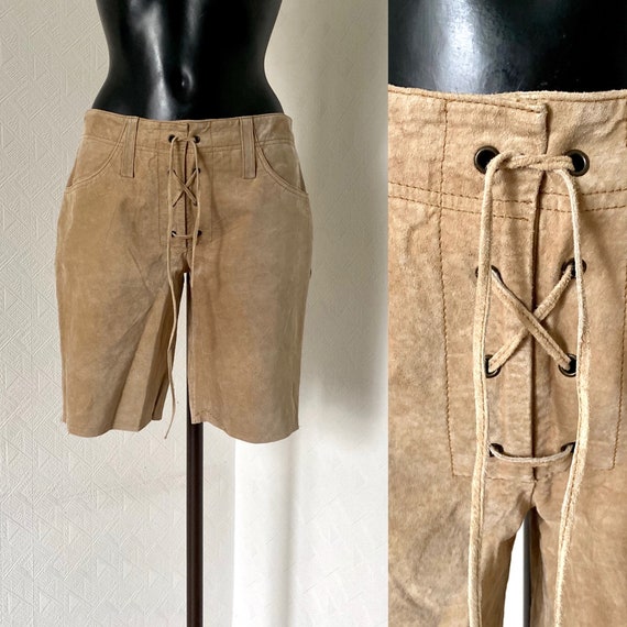 Beige Brown Suede Leather Shorts Dirndl Oktoberfest Pants - Etsy