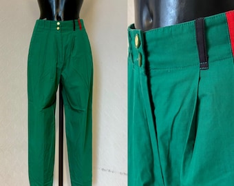 Vintage Mens Lime Green Pants, Wide Leg Swing Pants Size 34 Waist