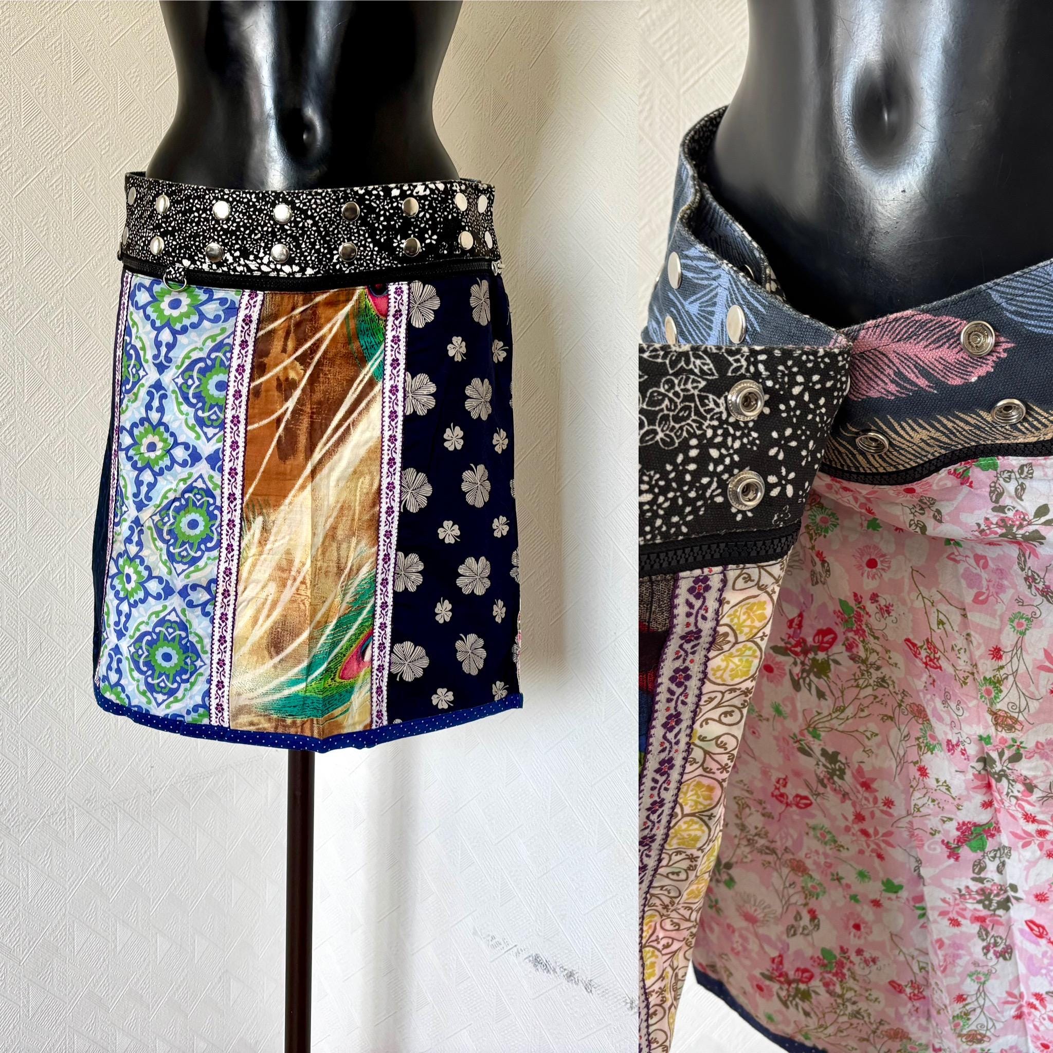Mini Colorful Reversible Wrap Skirt Brand Zand Amsterdam 