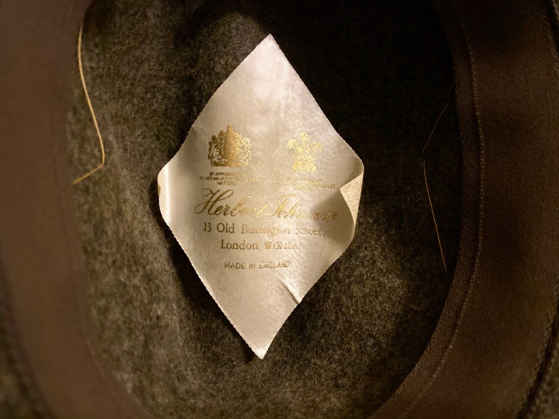 70s 80s Herbert Johnson Hatters Men's Fedora Felt Hat London Raiders