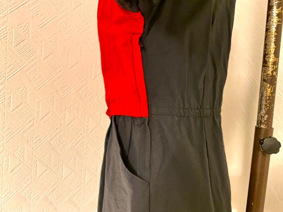 Evening Black Red Dress 80s Prom Dress Retro Part… - image 9