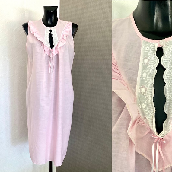 Vintage Pink Midi Lingerie Under Soft Dress Sleev