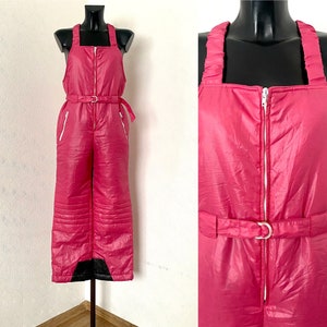 Vintage 90er Einteiler Ski Strampler Pink Jumpsuit Hipster Snowsuit Winter Unisex Wear Snow Gear Snowsuit Snowboard Overall Onepiece Gr. M