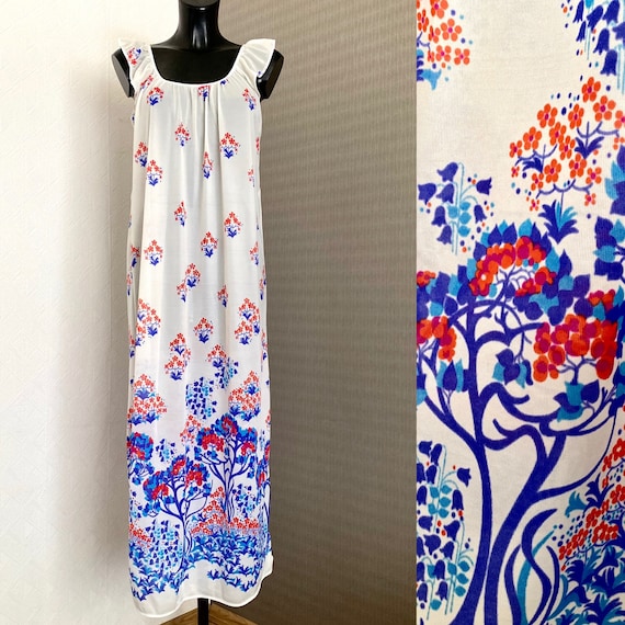 Vintage White Floral Maxi Lingerie Under Soft Dres