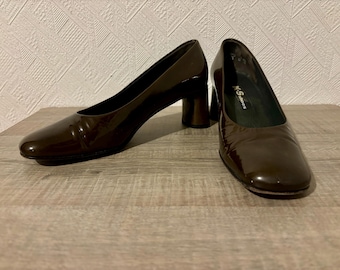 Chaussures Aerosoles Taille 9 B En Cuir Marron Style Mary Jane - Occasion, Talons, à Enfiler