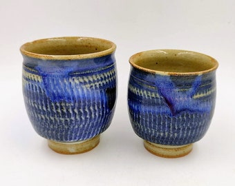 益子焼　島岡達三　湯飲み茶碗ペア 島岡達三作「益子湯呑」一対 - Etsy 日本