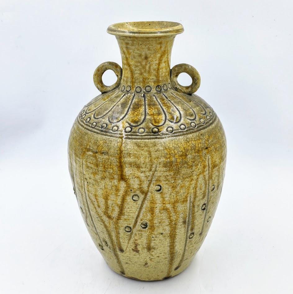 瀬戸、手付花瓶　加藤作介造 瀬戸、手付花瓶 加藤作介造 【公式通販】