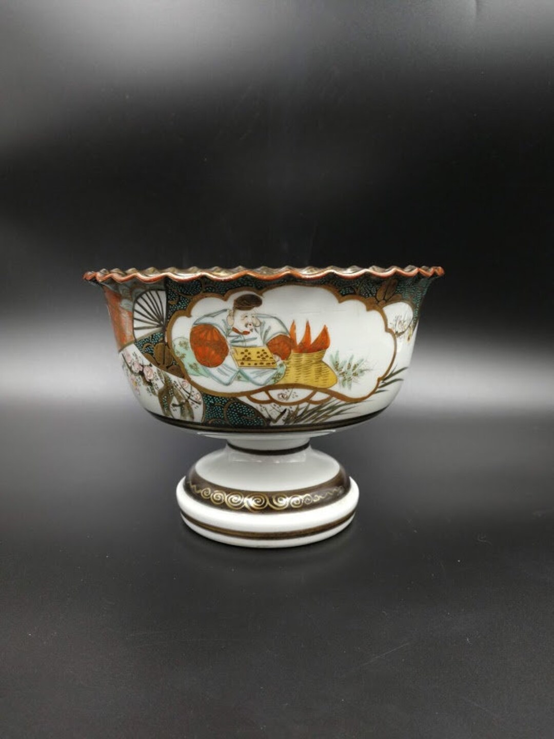 Antique Kutani Porcelain Bowl Etsy