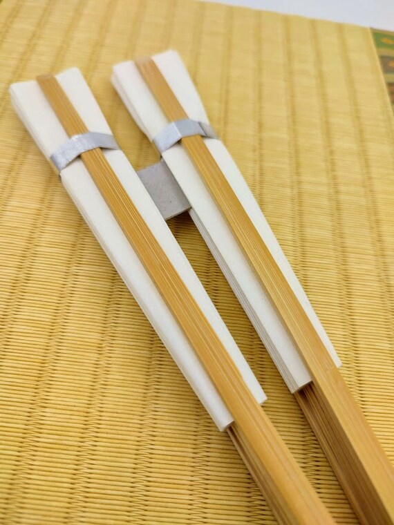 Pair of traditional Japanese fans for tea ceremony. Gem