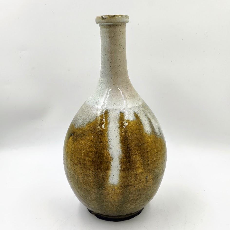 徳利または花瓶　瀬戸焼　アンティーク 徳利または花瓶 瀬戸焼 黄瀬戸 アンティーク 徳利または花瓶 瀬戸焼 黄