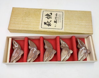 Set aus Hagi Yaki Hashioki Chopstick Ablagen