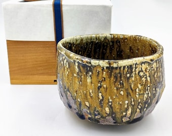 山根清玩 鬼萩らく抹茶碗 清玩ブルーが美しい！ 萩焼作家・山根清玩（せいがん）さんの