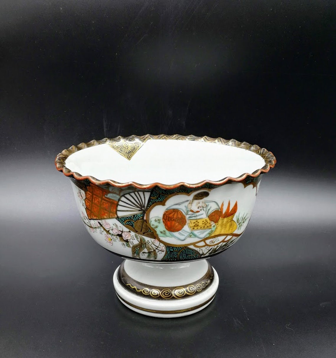 Antique Kutani Porcelain Bowl Etsy