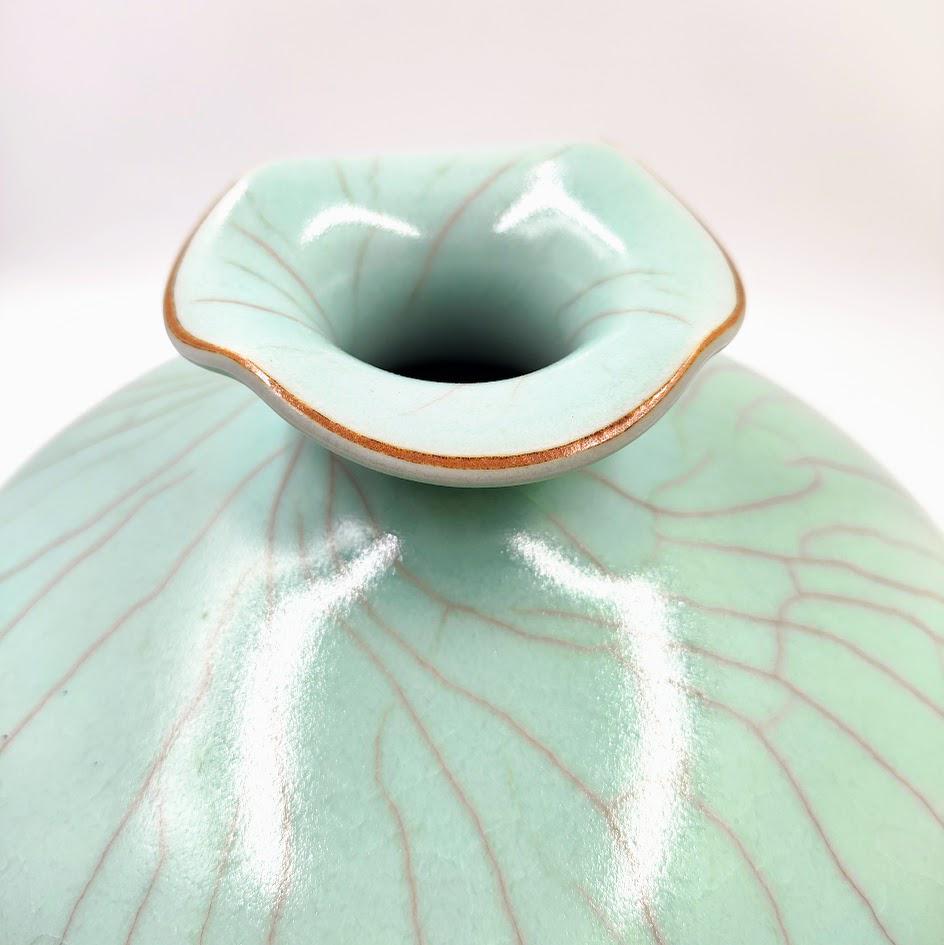 青木清隆青磁花瓶：京焼磁器、ターコイズ釉 - Etsy 日本
