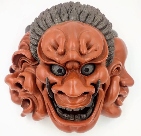Tokoname Yaki Obi Demon Mask. - Etsy