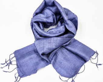 Raw Thai silk hand woven scarf