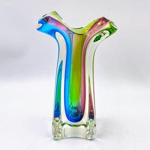 Hand made vintage glass vase