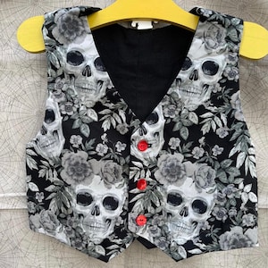 Day Of The Dead Waistcoat - 2-3 years, toddler costume