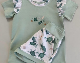 Turtle T-Shirt & Shorts Set - 2 years, 3 years, clothing set, toddler gift, toddler clothes