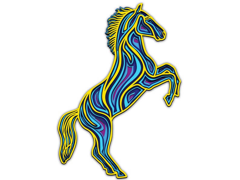 Download Cnc File For Wood Horse Multilayer Blueprint Horse Mandala 3d Layered Svg File Animal Mandala Files Laser Cut Files Dxf Horse Templates Pet Supplies Pet Portraits