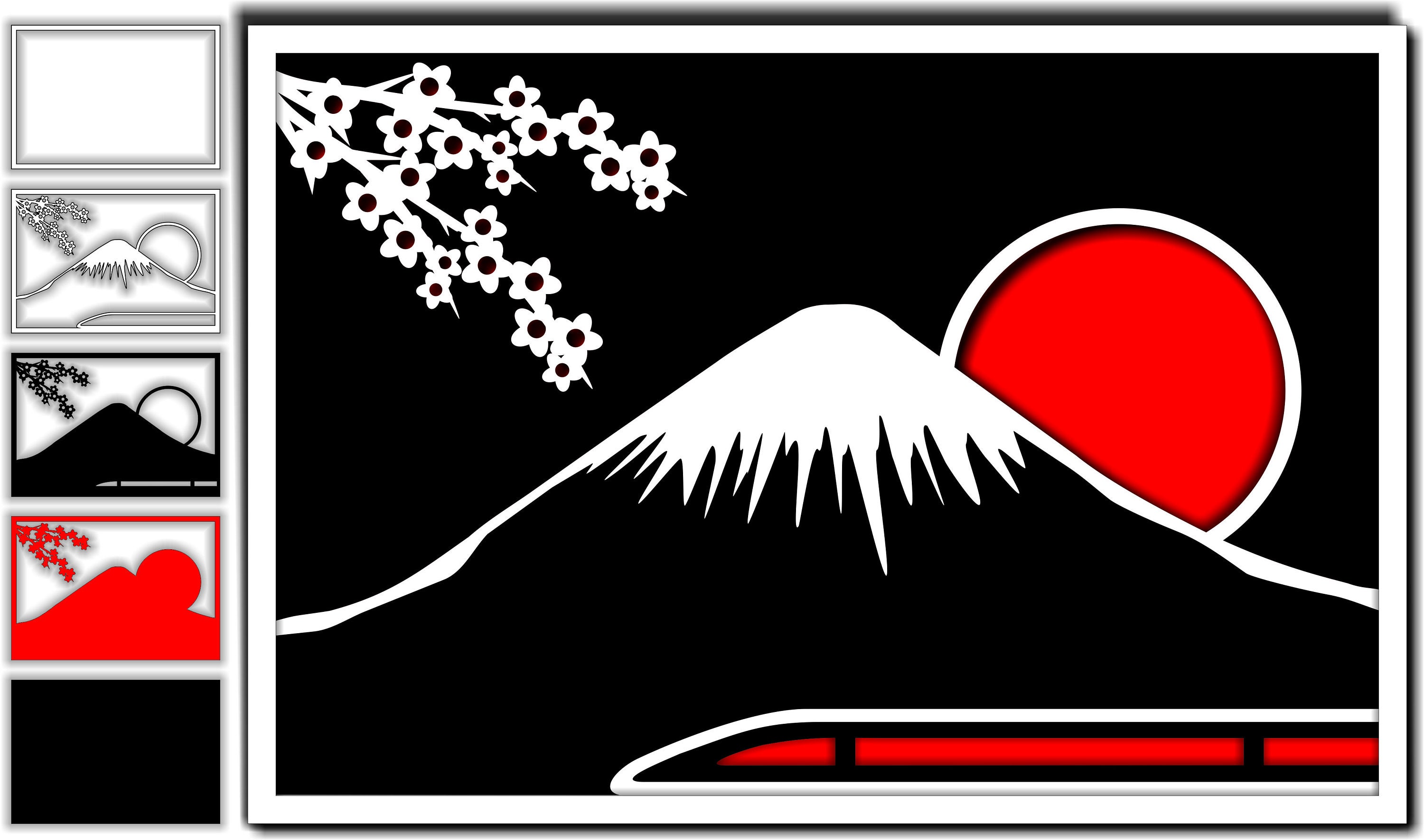 Download 3d Layered Mountain svg laser cut files cnc file for wood | Etsy