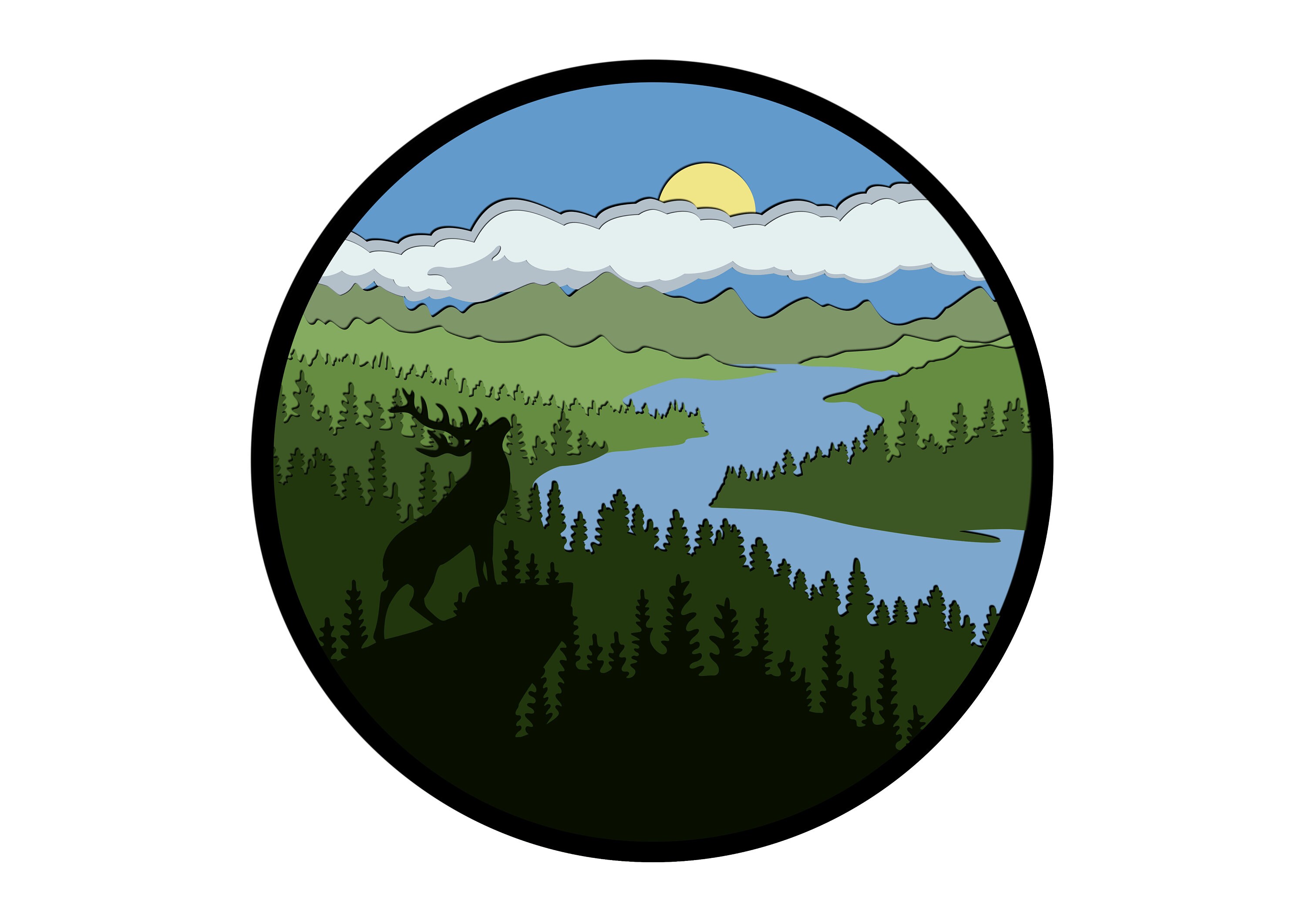 Download 3d Layered Mountains svg laser cut files cnc file for wood ...