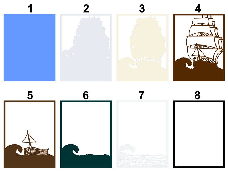 Download 3d Layered Ship svg laser cut files cnc file for wood Ship ...