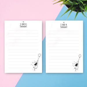 I Had a Thought Lined Notepad, 50 Tear-Off Pages, Handmade Stationery Gift