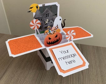 Personalised halloween pop up box card | spooky pop up box card | Personalised card | halloween pop up card