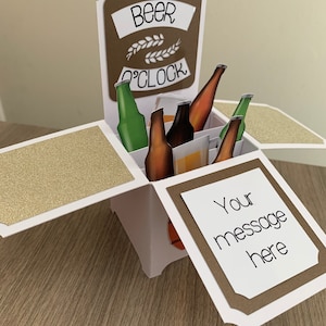 Personalised beer o’clock pop up box card | Birthday pop up box card | Pop up card | Personalised card | pop up card | 3D card